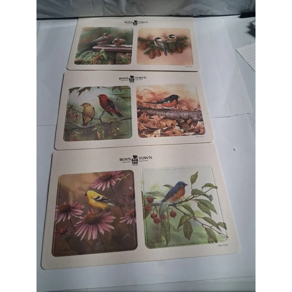 Boys Town 100 Years Bird Coasters Set of 12  Chipboard Double Sided New Unused